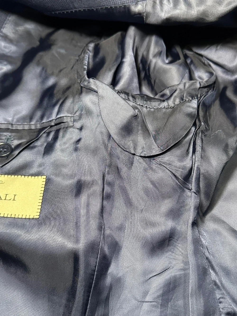Canali 1934 Impeccabile Wool Classic Fit Navy Blue Tonal Plaid Suit Jacket 40R